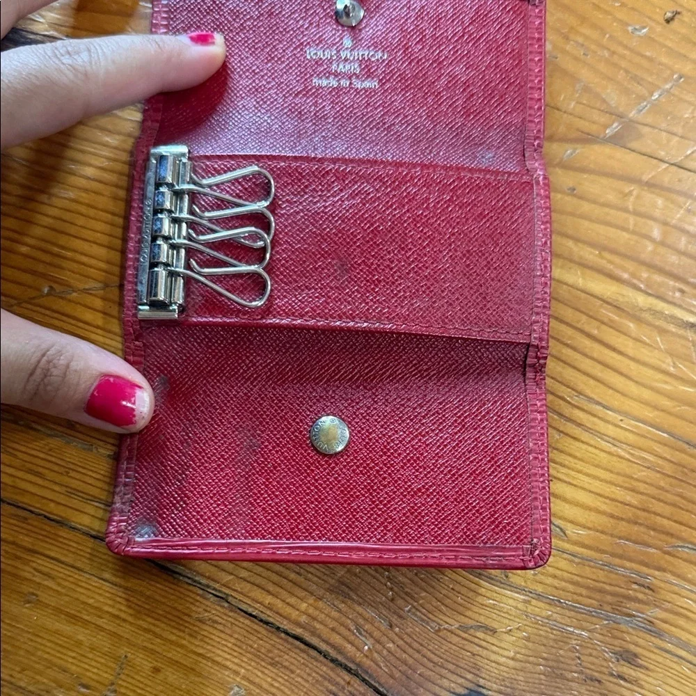 Louis Vuitton Women's Red Key Wallet Pouch